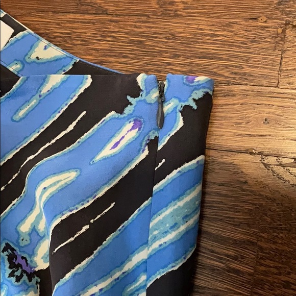 Tibi Blue Print One Shoulder Dress - Sz 0 - Picture 5 of 13